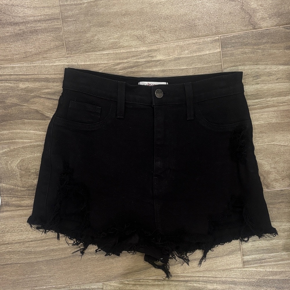 Vibrant Black Denim Skort